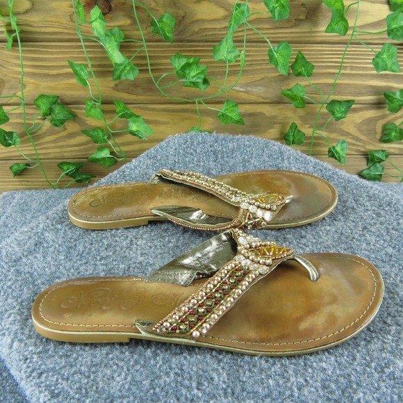 Naughty Monkey Women's Flip Flop Brown Synthetic Size 9M Used 2025 - Picture 3 of 7